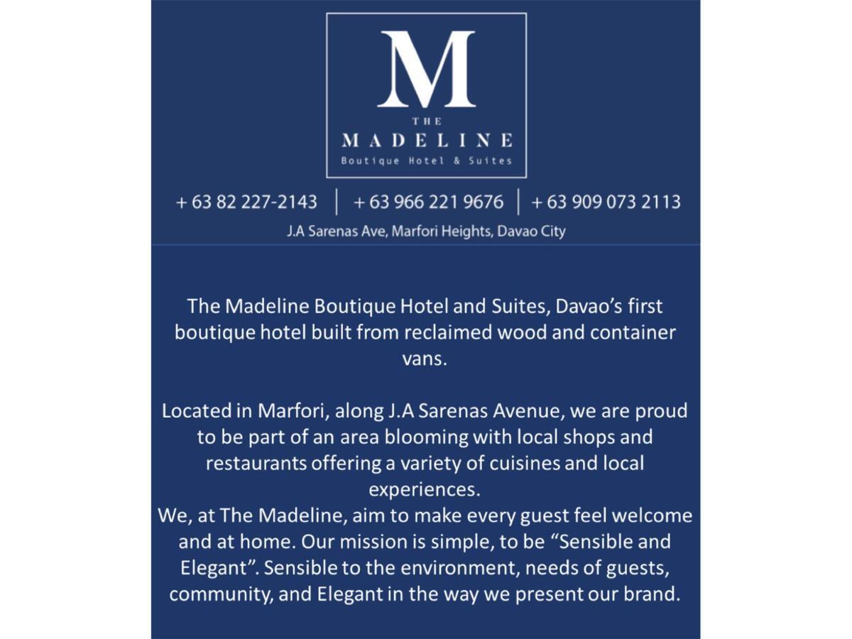 The Madeline Boutique Hotel & Suites Davao City Exterior foto
